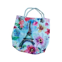 Baskılı Bez Plaj Çantası Çok Renkli