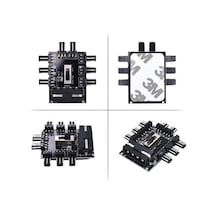 Px-4336 3 Pin Girişli 8 Port 3pinfan Çoklayıcı Kart, Ide Molex Güç Girişli Kasa Fan Splitter, Pc Bilgisayar Soğutma Sistemi İçin 8 Li Fan Çoğaltıcı, Düşük Yüksek Anahtarlı Fan Bağlantı Kartı