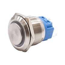 Motorobit 22B-G1Z-E 22Mm Çıkık Anahtarlı Işıklı Metal Buton - Beyaz