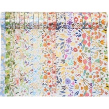 Prestigegoods 18 Rulo Çiçek Desenli Washi Bant Seti - Altın Varaklı Dekoratif Yapışkanlı Bant, Hediye Paketleme Ve Planlayıcılar