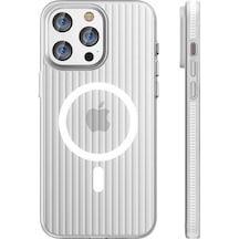 Joko Apple iPhone Uyumlu 14 Pro Max Line Magsafe Kapak - Beyaz