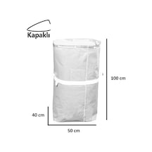 İş-ev Branda Taşıma Çuvalı 50x40+100cm Kapaklı, Ipli Ve Cepli 170gr.tekstil Çuvalı BEYAZ