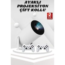 Ayaklı Oyun Projeksiyonu Çift Kollu Taşınabilir Sinema Projektörü