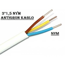 3X1.5 Nym Antigron Topraklı Kablo Tam Bakır 100 Metre