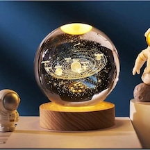 Gezegenler Renk Değiştiren Işıklı Cam Küre 6cm Çok Renkli