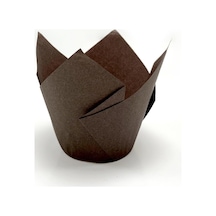 100'lü Klasik Lale Kapsül Kahverengi Muffin Kek Kalıbı, Tulip, Safari Konsept, Cupcake Kağıdı Doğum Günü Parti Dekorasyonu İçin .