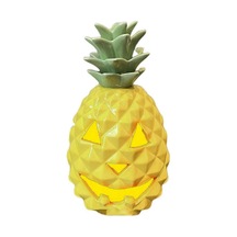 Cadılar Bayramı Ananas Balkabağı Lambası, Su Geçirmez Korkutucu İç Mekan Dış Mekan Plaj Partisi Reçine Led Balkabağı Baş Dekorasyonu Masaüstü Süsü Çok Renkli