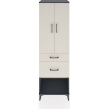 Hyperion Dolap 3 Raflı 2 Çekmeceli 2 Kapaklı 60x44x195 Antras... Antrasit