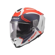 Ls2 Challenger 2 Tıtan Mat Beyaz-mavi-kırmızı Kask Mat Beyaz