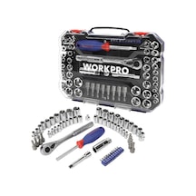 Workpro Wp202566 1/4' 3/8 Metrik/inç 63 Parça Cr-v Profesyonel Lokma Takımı
