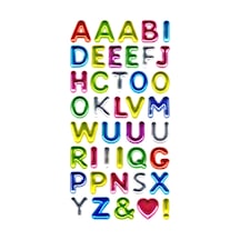 Sticker Kabartmalı Stiker Defter, Planlayıcı Etiket Metalik-750 - 17x9 Cm - Metalik Alfabe Renkli