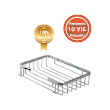 Çelik Banyo Paslanmaz Pirinç Tekli Taci 22x15 Cm Şampuanlık Banyo Rafı Krom