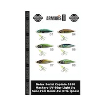 Delux Serisi Captain 3650 Mackery Uv 60gr Light Jig Suni Yem Deniz Avı Olta İğnesi 01