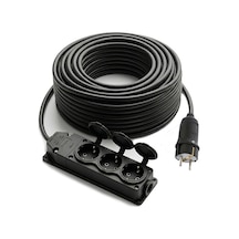 Electroon 3x1.5mm 20metre Topraklı Kauçuk Üçlü Grup Priz 20 m