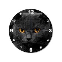 Kara Kedi Ahşap Duvar Saati (407626337) Ahşap