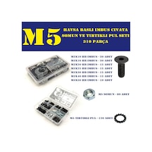 310 Parça M5 Havşa Baş Imbus Civata Somun ve Pul Seti