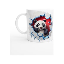 3d Sevimli Panda Baskılı Kupa Bardak Renkli
