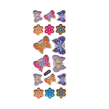 Sticker Kabartmalı Sticker Defter, Planlayıcı Etiket - Cb-538 16x7 Cm- Kelebek