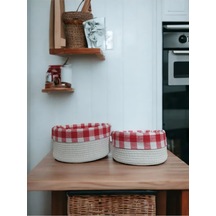2 Li Astarlı Sepet Organizer Beyaz Renk