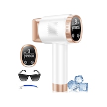 21j Ipl Cihazı 8 C Buz Soğutma Sistemli Epilasyon, Lazer Epilasyon 9 Seviye Ve 600 Nm Kırmızı Işık, Kadın Erkekler İçin Lcd Dokunmatik Ekran Ipl Epilasyon Cihazı, Yüz Kol Bikini Bölgesi Gövde, Altın