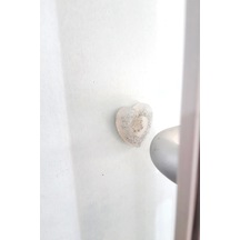 Kapı Kolu Stopu Duvar Eşya Koruyucu Stoper Tampon Yapışkanlı Gümüş Simli Silikon Kalp El Emeği