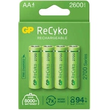 GP Batteries ReCyko 2700 AA Kalem Ni-MH Şarjlı Pil, 1.2 Volt, 4'l
