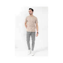 Giysa Erkek Skinny Jean Gri Kar Yıkama Düğme Kapamalı Likralı Kot Pantolon - 5602 Gri