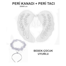 Beyaz - 690 - Dantel Tüllü Peri Adı Ve Peri Tacı Seti - Dpmıx-hb - 45x40 Cm