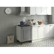 Kenzlife Membran Ocak Dolabı Kamuran Gribyz Çerçeve 85 60 56 Mebran Kapak Suntalam Gövde Arkalıksız Beyaz