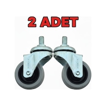 2 Adet Civatalı Metal 50mmx20mm Koltuk Sandalye Mobilya Tekeri Diğer