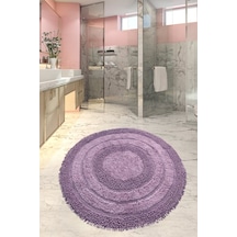 Macoroni Mor 100X100 Cm Banyo Halısı %100 Doğal Pamuklu