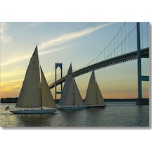Cakasepetim Rhode Island Köprü Yelkenliler Ahşap Mdf Tablo