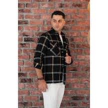 Oversize Ekoseli Çift Cep Erkek Oduncu Gömlek 001