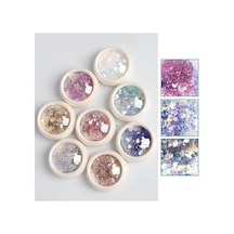 Ocean Nail Art Holografik Sim & Pul Seti 8 Renkli Glitter Set Ebay-123