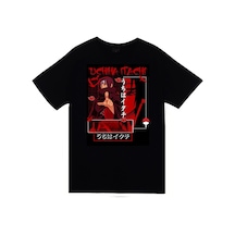 Naruto Itachi Uchiha Anime Baskılı Unisex %100 Pamuk Siyah T-shirt SIYAH