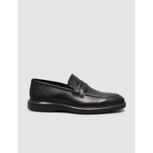 Cabani Hakiki Deri Erkek Siyah Loafer Siyah