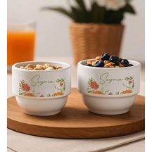 Bk Gift Kişiye Özel İsimli Çiçek Tasraımlı 2li Çerezlik Kase-4, Yeni Ev Hediyesi Önerileri, Misafir Sunum Ürünü, Çay Yanı Kase Kobitmeyencom34771 Bk G