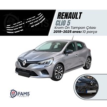 Renault Clio 5 Krom Ön Tampon Çıtası 2019-2025 Arası 10 Prç. P. Çelik