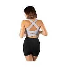 Terapi Men Gri Sırt Detaylı Fitted/vücuda Oturan Kare Yaka Spor Bluz Gri