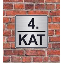 4. Kat Yazılı Metal Yönlendirme Levhası 15x15 Cm
