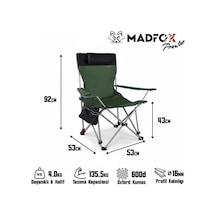 Madfox Prowler 3 Kademeli Yatabilen Kamp Sandalyesi Yeşil