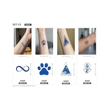 Minimal 5 Cm Yarı Kalıcı Geçici Dövme 4 Adet Birden Aylık Mini Set 3