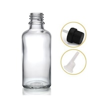 50ml Şeffaf Cam İçten Damlalıklı Şişe Siyah Kapak, 24 Adet, Damlalıklı Şişe, Damlatmalı Şişe