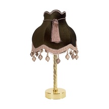 Haki Yeşil Kadife Yatak Odası Salon İçin Vintage Abajur AB0352 Diğer