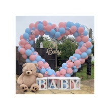Cinsiyet Partisi Makaron Pembe Ve Mavi Balon Zinciri 100 Adet Mix
