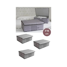 Flosoft 3 Adet Keçe Kapaklı Baza Hurcu, Çok Amaçlı Düzenleyici Organizer 50x40x19 Cm Gri