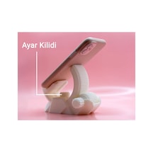 Eğimli Telefon Tutucu Beyaz - Masaüstü Telefon Standı - Ayarlanabilir Ergonomik Telefon Tutucu Beyaz - 699015590 Beyaz