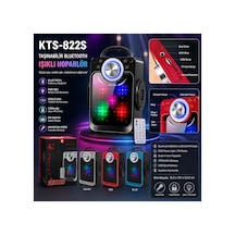 Kts-822s Ayna Camlı Rgb Led Işıklı Bluetooth Speaker Şarjlı Kablosuz Taşınabilir Hoparlör Hafıza Kartı Ve Usb Girişli Fm Radyolu Mp3 Müzik Çalar Ses Sistemi