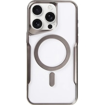 Zengemtx Newface Apple Uyumlu iPhone 14 Pro Kılıf Boyi Magsafe Silikon Kapak - Titan Gri