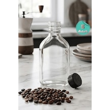 5 Adet Kapaklı Cold Brew Şişesi 200 Ml Yassı Cam, Soğuk Kahve, Detoks, Sos Ve Yağdanlık Şişesi Şeffaf